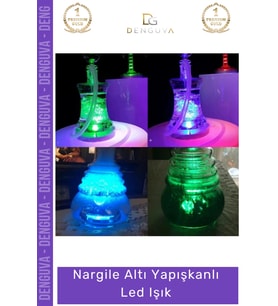 #Led 6 cm 3 Modlu Dekoratif Cam Taban Aydınlatma Ekipmanı Nargile Altı Yapışkanlı Led Işık