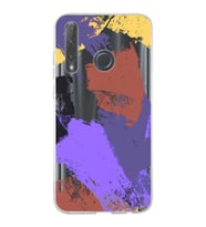 Huawei Honor 20 Lite Uyumlu Kapak Brush Stroke Tasarımlı Şeffaf Silikon Kılıf