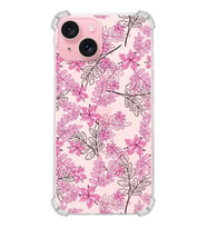 PrintiFy Apple iPhone 15 Plus (Kamera Açık) Uyumlu Köşe Korumalı Floral Pembe Kılıf