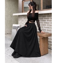 Kadın Yüksek Bel Maxi Boy çan Etek