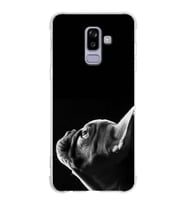 PrintiFy Samsung Galaxy A6 (2018) Uyumlu Köpek 1 Baskılı Şeffaf Köşe Korumalı Antişok Kılıf