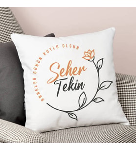 Kişiye Özel Gül Motifli Anne Sevgisi Yastık