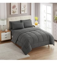 Home Collection Ultra Yumuşak Kuş Tüyü Alternatif Set ve Lüks Yatak Çarşafları, Polyester, Gri, Çift Kişilik