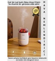 Premium Sessiz Buhar Makinesi Meditasyon Led Işıklı Odun Ateşi Efektli Oda Hava Nemlendirici 280 ML