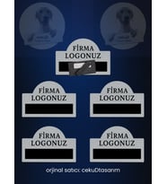Gold Renk 5'li Mıknatıslı Metal Yaka İsimliği – Firma Logolu Kurumsal İsimlik (Gümüş)