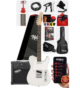 Midex TLX-50WH-25AMP Tele Kasa Gül Klavye 2 Single-Coil 25W Amfili Elektro Gitar