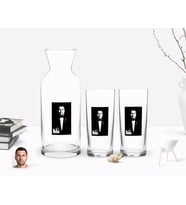 BK Gift Kişiye Özel Renkli Baskılı Godfather Baba Tasarımlı İkili Rakı Bardağı ve Karaf Hediye Seti-8 (Model 1)