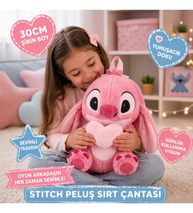 30 CM Stitch Peluş Sırt Çantası Yumuşacık Peluş Çanta Sevimli Tasarım Günlük ve Hediye