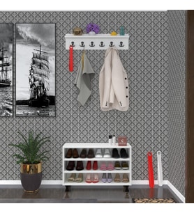 Kenzlife ayakkabılık çapula3 byz 53*080*30 kapaksız 3 raflı 12 çift ayakkabı kapasitesi (Beyaz)