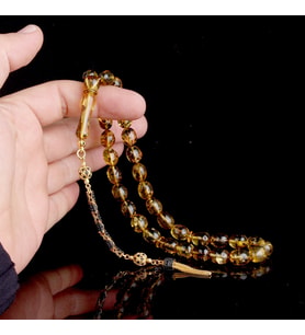 ZİRKON SET GÜMÜŞ PÜSKÜLLÜ ÇÖP FOSİLLİ DAMLA KEHRİBAR TESBİH