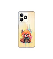 Realme C53 ile Uyumlu Splash Tilki Tasarımlı Şeffaf Silikon Kılıf
