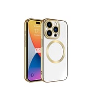 Apple iPhone 15 Pro Max Uyumlu Kılıf M-safe Wireless Şarj Özellikli Zore Setro Silikon (Gold)