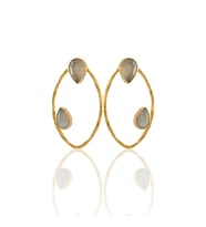 Kadir Jewellery 22 Ayar Altın Kaplama Geometrik Küpe -El İşçiliği Ve Hipoalerjenik Küpe