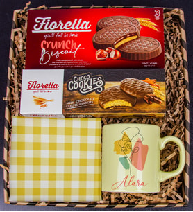 eJOYA Kişiye Özel Kupa & Amerikan Servis & Choco Cookies & Fındıklı Biscuits Hediye Kutusu 111169
