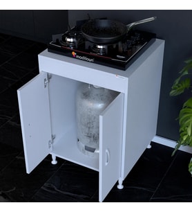 Modilayn AYMEN 2 Kapaklı 59,6 x 85 x 56 cm Set Ocak Tüp Koyma Yeri Tezgah Yanı Hazır Mutfak Dolabı