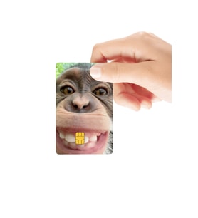 Sırıtan Maymun Temalı Parlak Kredi/Banka Kart Kaplama Sticker