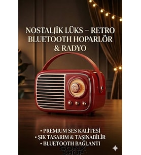 MCG SONX Nostaljik Retro Bluetooth  - FM Radyo, USB ve Bluetooth Kablosuz Hoparlör