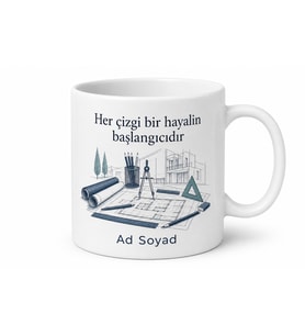 Kişiye Özel Proje Masası Baskılı Kupa Bardak İsimli Hediye