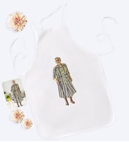BK Gift Kişiye Özel Tam Boy Büyükanne Karikatürlü Beyaz Mutfak Önlüğü-1