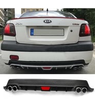 Kia Rio Sedan Siyah Difüzör Difizör Yuvarlak Egzoz Görünüm Kulaklı Tip