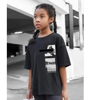 Çocuk Unisex Baskılı T-Shirt - Siyah