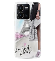 Vivo Y35 Kılıf Resimli Desenli Baskılı Silikon Bonjour Paris 1419