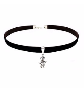 Siyah Renk Kadife Ayıcık Choker Kolye