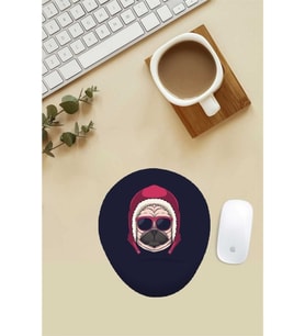 Cool Pug Desenli Bilek Destekli Mouse Pad
