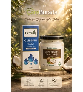 ÇareBurada Gliserin Yağı 50 ml. & Hindistan Cevizi Yağı 150 gr. Nem Destekleyici Bakım Seti