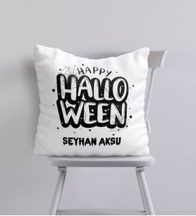 BK Gift Kişiye Özel Happy Halloween Tasarımlı Yastık-1