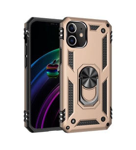 Iphone 12 Kılıf Sofya Yüzüklü Silikon Kapak - Gold