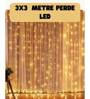 3x3 Metre Perde Led Işık Sıcak Şelale Tasarım Dekoratif Aydınlatma