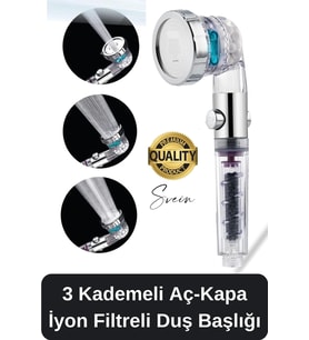3 Kademeli Yüksek Basınçlı Arıtmalı Ayarlanabilir Uzun Ömürlü Universal Su Tasarruflu Duş Başlığı