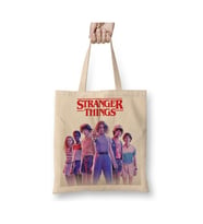 Stranger Things Bez Çanta Uzun Saplı Alışveriş Çantası Plaj Çantası (Beyaz)