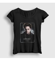 Presmono Kadın Siyah Edward Cullen Vampire Twilight T-Shirt 311088tt