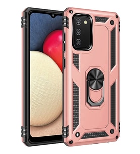 Newface Samsung Galaxy A03S Kılıf Sofya Yüzüklü Silikon Kapak - Rose