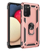 Newface Samsung Galaxy A03S Kılıf Sofya Yüzüklü Silikon Kapak - Rose