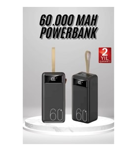Mey İthalat® Powerbank 60.000 Mah Taşınabilir Şarj Hızlı El Fenerli Dijital Göstergeli