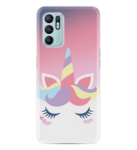 Oppo Reno 6 Kılıf Silikon Desen Özel Seri Sweety Unicorn 1737