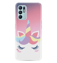 Oppo Reno 6 Kılıf Silikon Desen Özel Seri Sweety Unicorn 1737