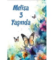 Turuncu Kelebekler Temalı Doğum Günü Afişi 35X50 cm