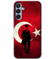 Galaxy A35 Kılıf HD Desen Baskılı Kılıf - Atatürk Bayrak
