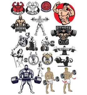 Fitnes GYM Halter Sticker Set 13 Parça Telefon, Tablet, Defter, Laptop Sticker