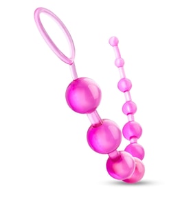 Beads Pull Ring Tutma Halkalı Dereceli Toplar Silikon Pembe  Boncuk