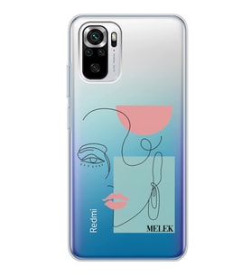 Xiaomi Çizgi Küpeli Kadın Tasarımlı Şeffaf Telefon Kılıfı