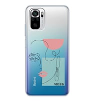 Xiaomi Çizgi Küpeli Kadın Tasarımlı Şeffaf Telefon Kılıfı