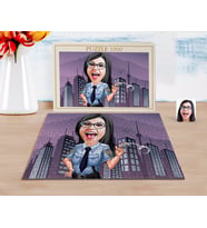 BK Gift Kişiye Özel Kadın Polis Karikatürlü 1000 Parça Profesyonel Puzzle-1