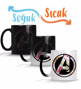 Avengers Flowers Sihirli Kupa Bardak Porselen