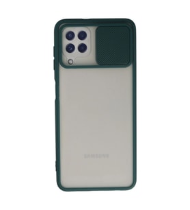 Samsung Galaxy A22 Kılıf Palm Buzlu Kamera Sürgülü Silikon - Yeşil