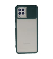 Samsung Galaxy A22 Kılıf Palm Buzlu Kamera Sürgülü Silikon - Yeşil